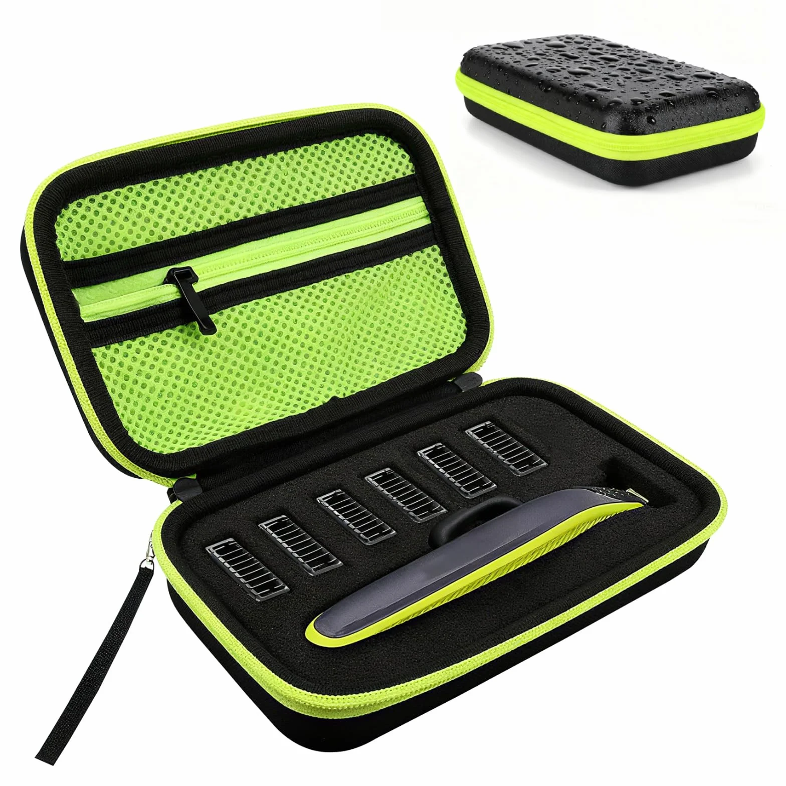 Porta Rasoio, Custodia Trimmer Portatile Custodia Rigida da Viaggio, Lama Robusta e Supporto Lame con Spugna, Impermeabile Borsa da Viaggio Rigida in EVA, Compatibile con Philips Oneblade