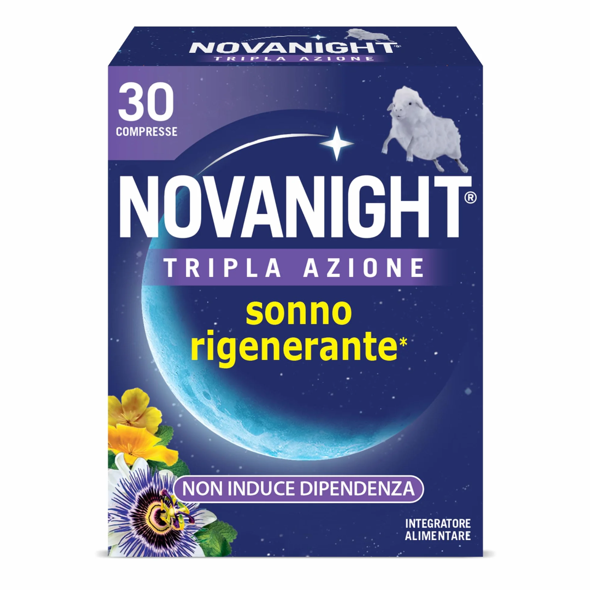 Novanight Tripla Azione Melatonina Integratori per Dormire 30 Compresse