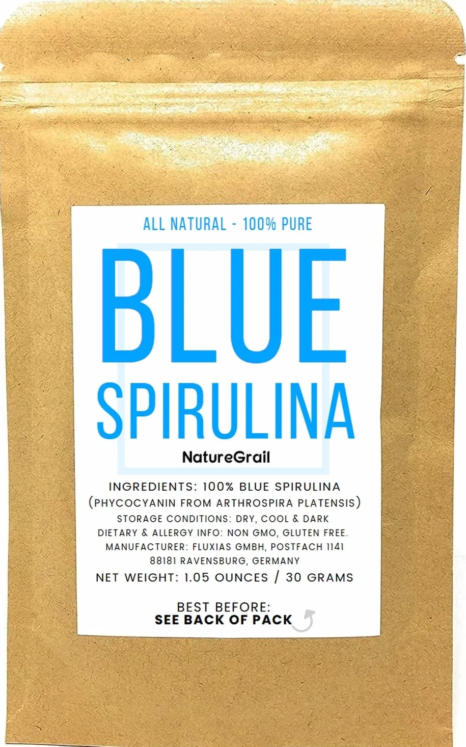 Spirulina Blu Pura Al 100% Ficocianina Colorante Alimentare Blu Intenso Arthrospira Platensis