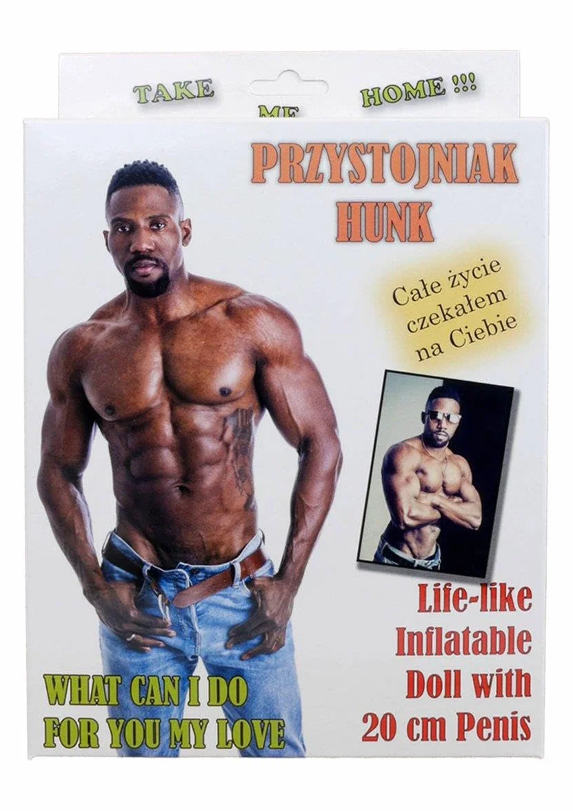 HUNK BAMBOLO GONFIABILE MASCHIO NERO