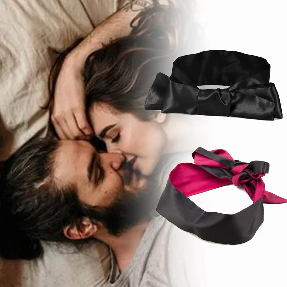 Maschera per Occhi in Raso Benda Sexy 2pcs Nero Rosa Nera