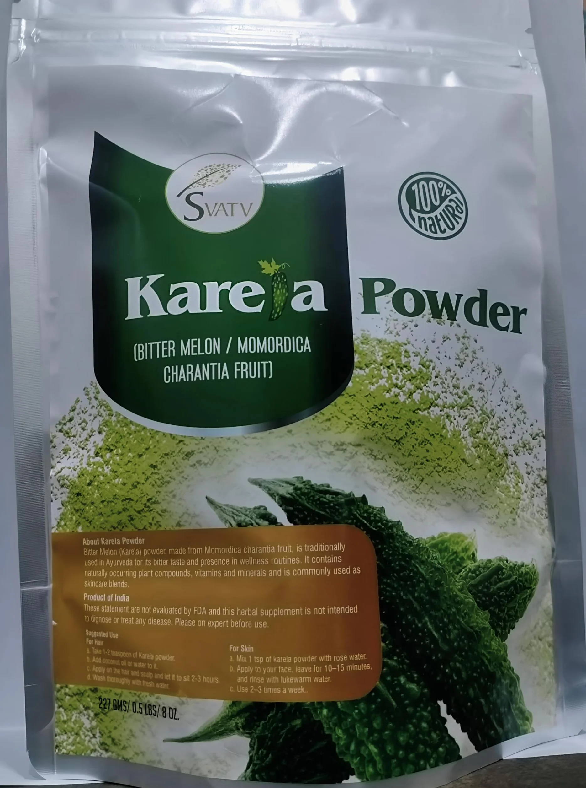 Karela Powder (melone amaro) 227g Antiossidanti Senza glutine