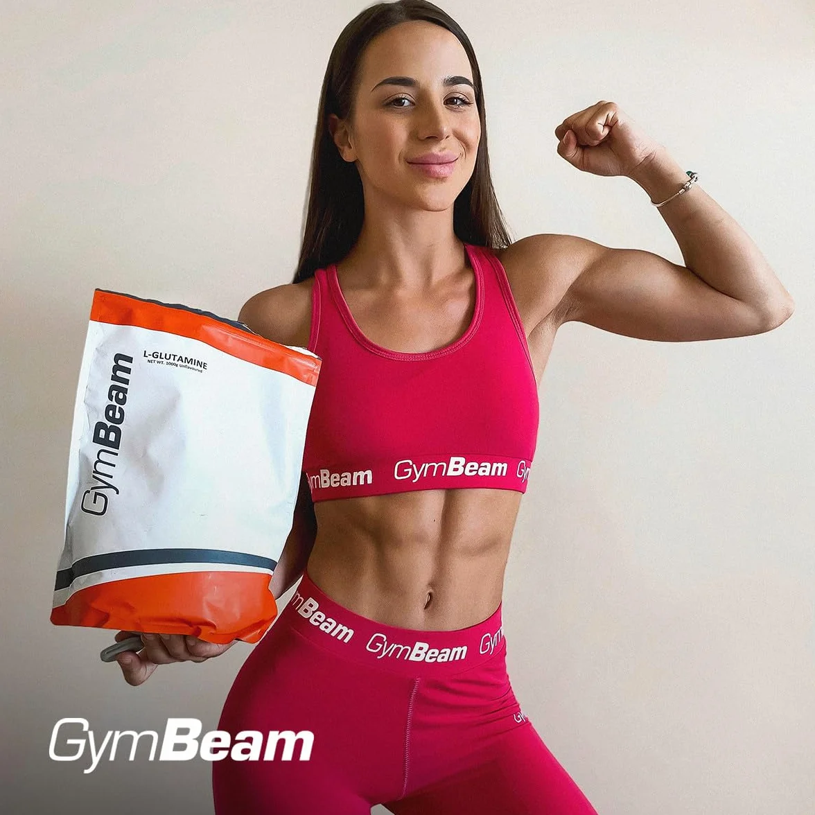 GymBeam L-Glutammina in Polvere, Amminoacidi Essenziali, Metodo di Fermentazione Delicato, Glutammina, Gusto Neutro, Sintesi Proteica nei Muscoli, Amminoacidi Essenziali in Polvere (Neutro, 500 g)