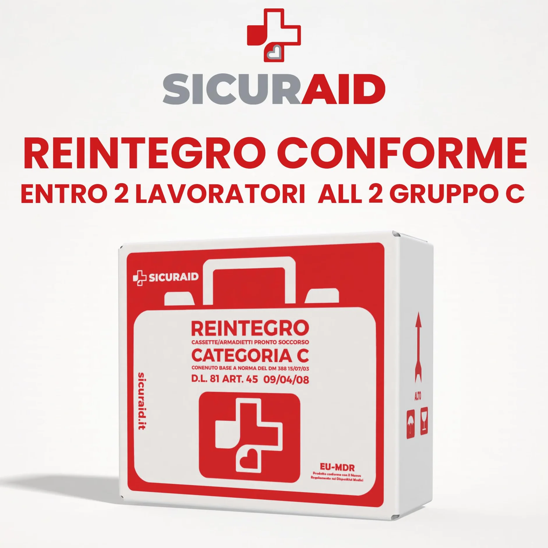 SICURAID Kit di Reintegro Pronto Soccorso Allegato 2 Gruppo C Aziende 2 Dipendenti DM 388/2003