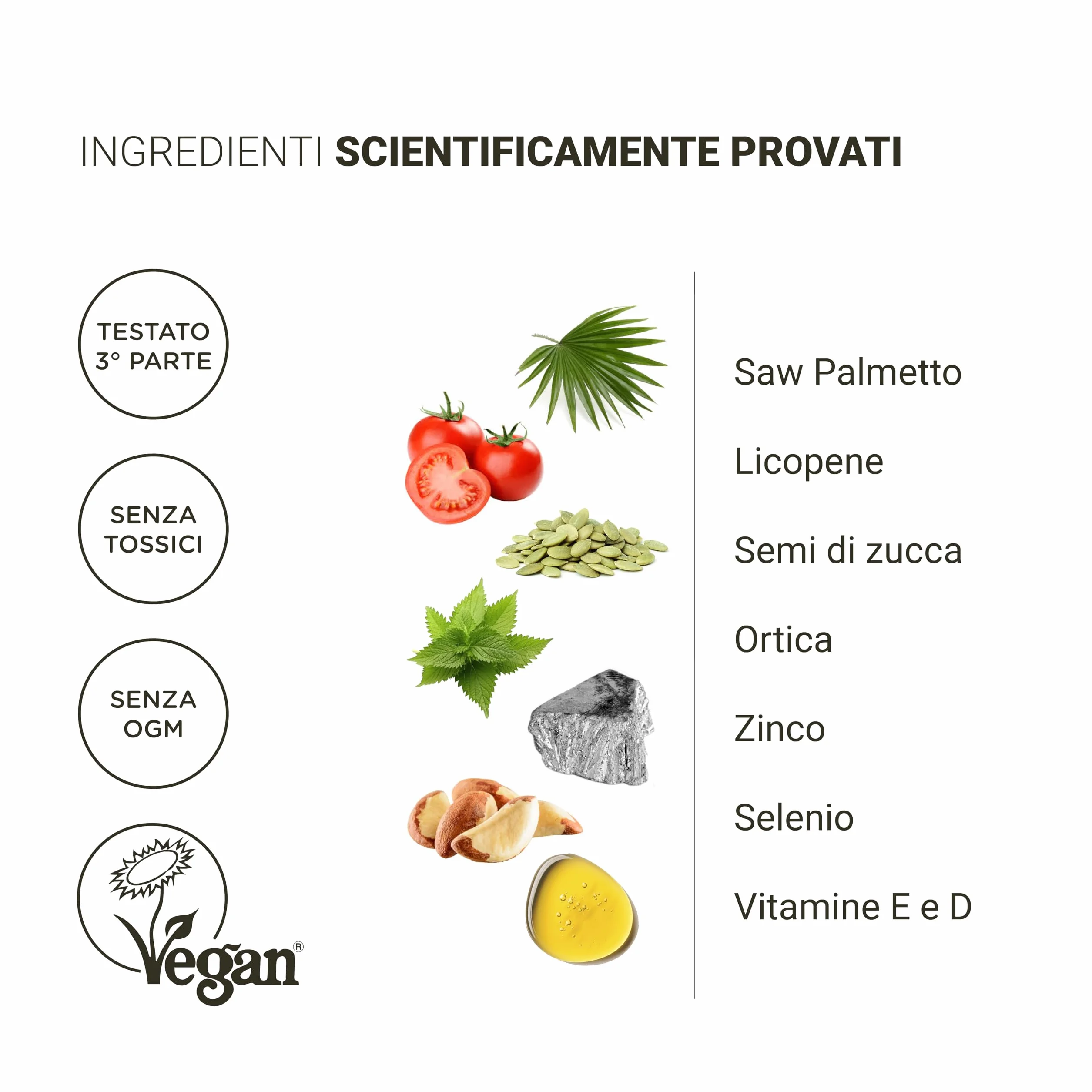Nullure Saw Palmetto 320 mg Integratore Prostata Serenoa Repens Ortica Licopene Zucca 120 Caps Vegano