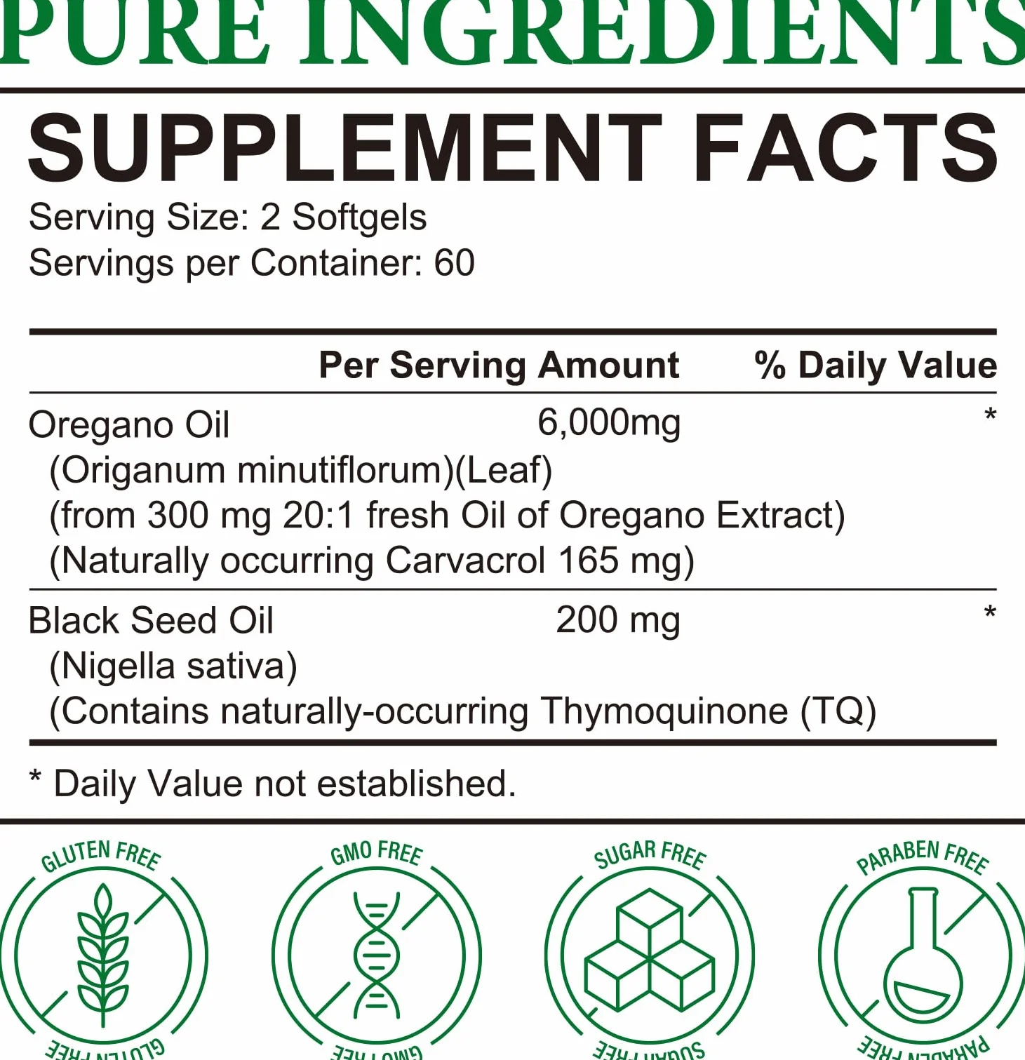 Olio di Origano Capsule 120 con Olio di Semi Neri, Supporto Immunitario