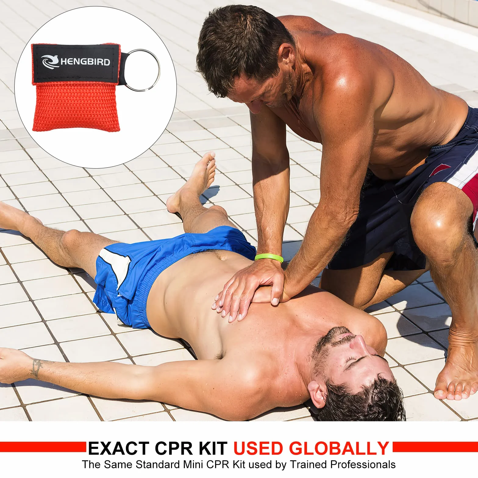 HENGBIRD 10 mascherine respiratorie portachiavi CPR Face Shield di primo soccorso per adulti e bambini, maschera di emergenza per il primo soccorso o addestramento AED, colore nero