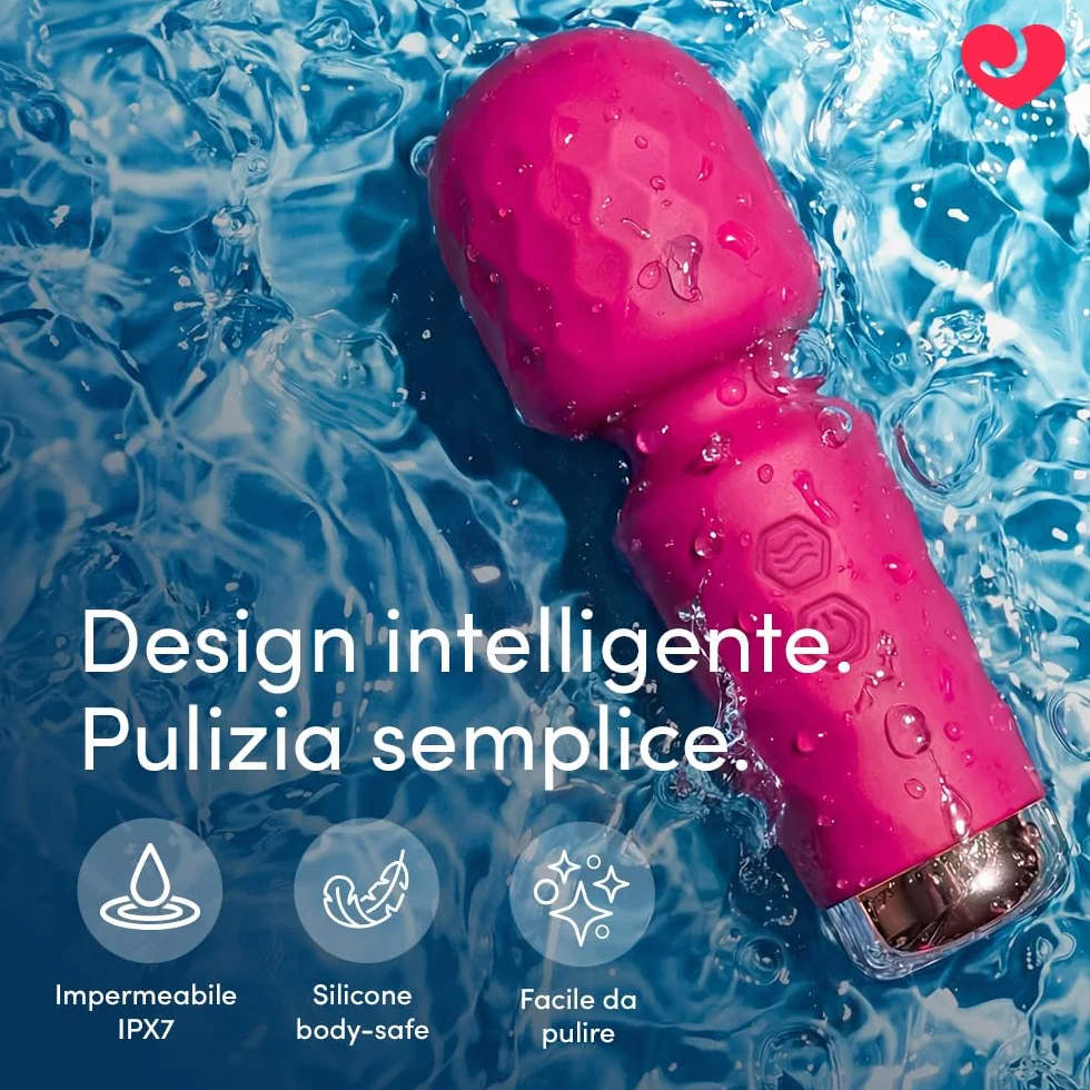Lovehoney Mini Wand Massaggiatore Vibratore Donna 10 Modalità Ricaricabile Impermeabile Stimolatore Clitoride