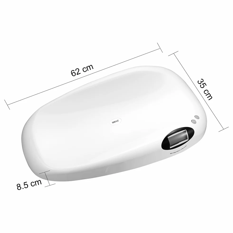 Bilancia Elettronica Pesa Bambini Neonati 20 kg 10 g Funzione Tara LCD 62 x 35 x 8.5 cm Bianco