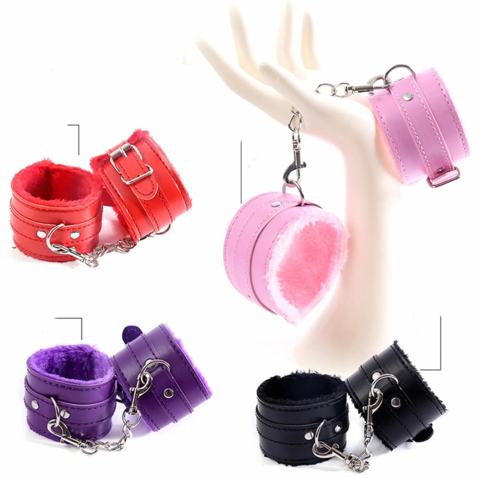 Hdynasty Manette di Peluche in Pelle Accessori per Il contenimento di Mani e Piedi da Donna, Attrezzatura Alternativa per Lo Yoga