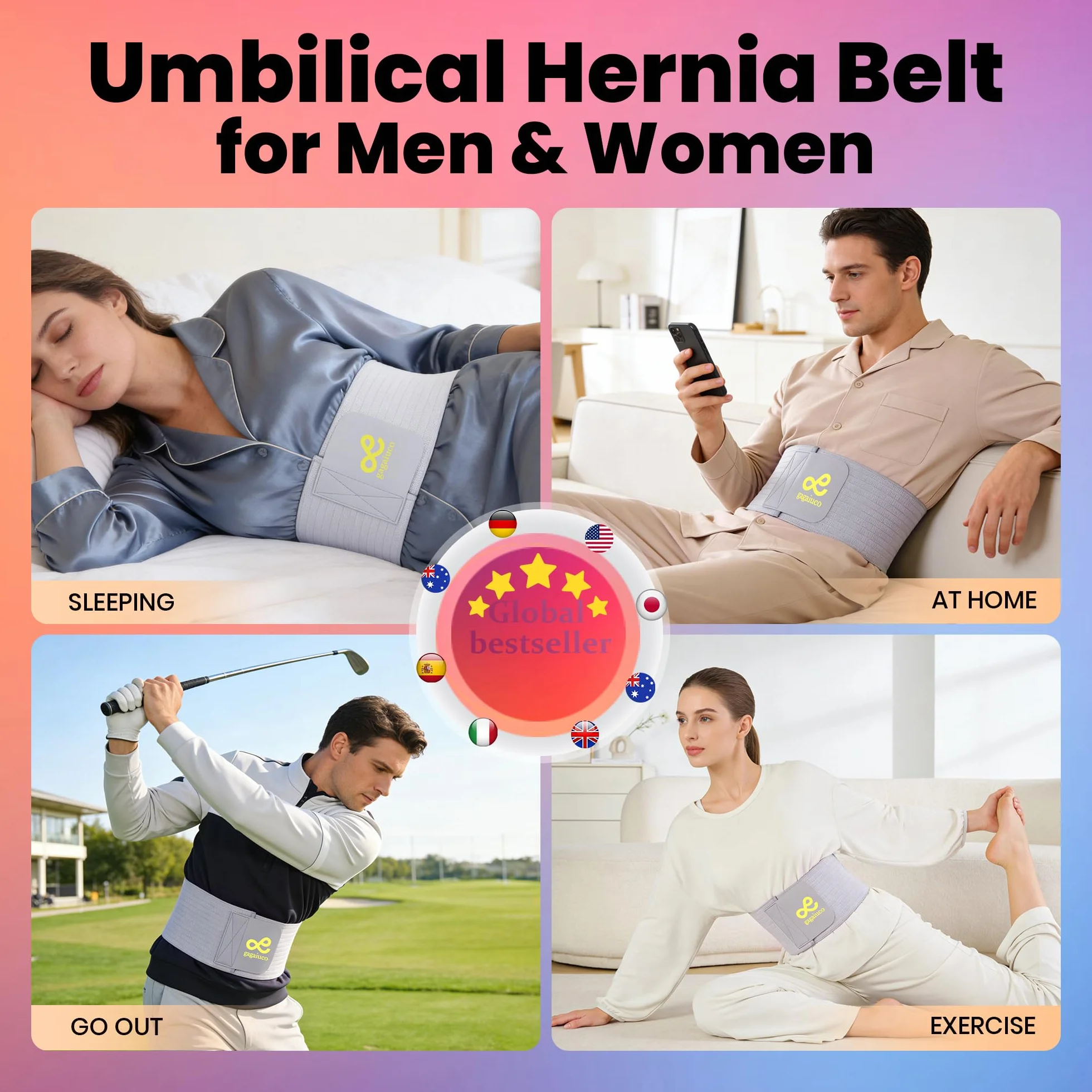 Cintura Per Ernia Ombelicale Per Uomini E Donne - Fascia Di Sostegno Addominale Con Cuscinetto Di Compressione - Aiuto Per La Prevenzione Della Chirurgia Dell'ombelico E Dell'incisione Ventrale.