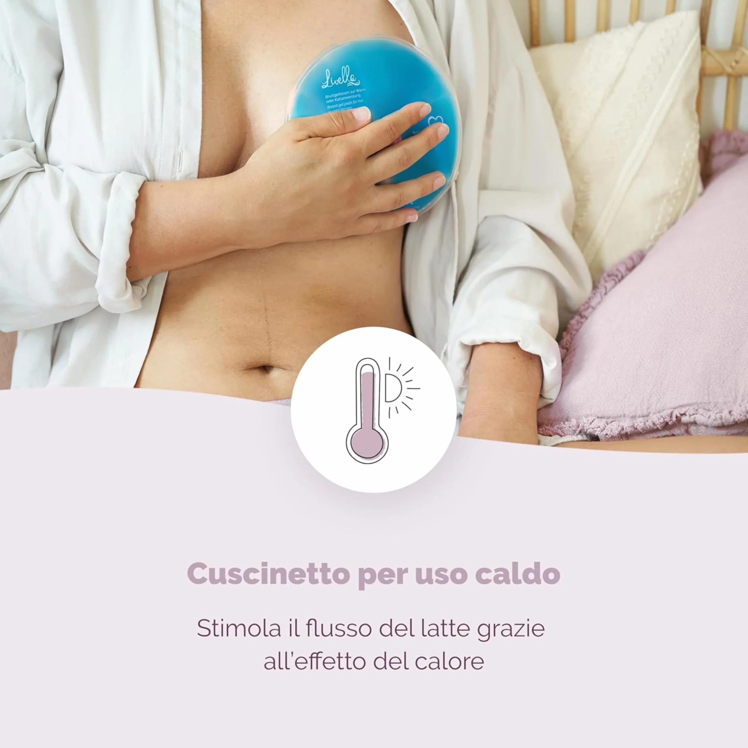 Cuscinetto in gel per il seno Livella 3 in 1 - uso freddo e caldo allattamento tiralatte - 2 pad 2 custodie