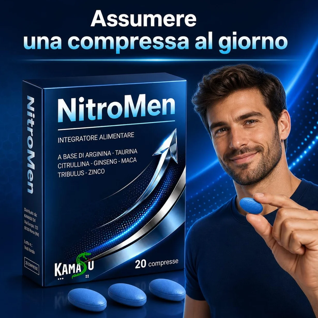 Integratore Uomo Potenziato -Maca nera, Arginina, Citrullina, Taurina, Tribulus e Zinco - Supporto Energetico, Tonico per Resistenza Vitalità Maschile