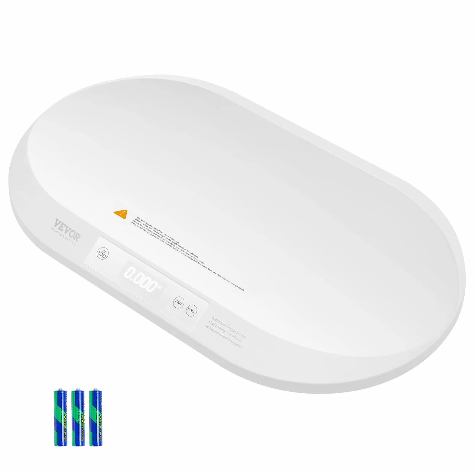 VEVOR Bilancia Digitale per Neonati con Metro a Nastro, Capacità 40 kg, Funzione Hold & Tare