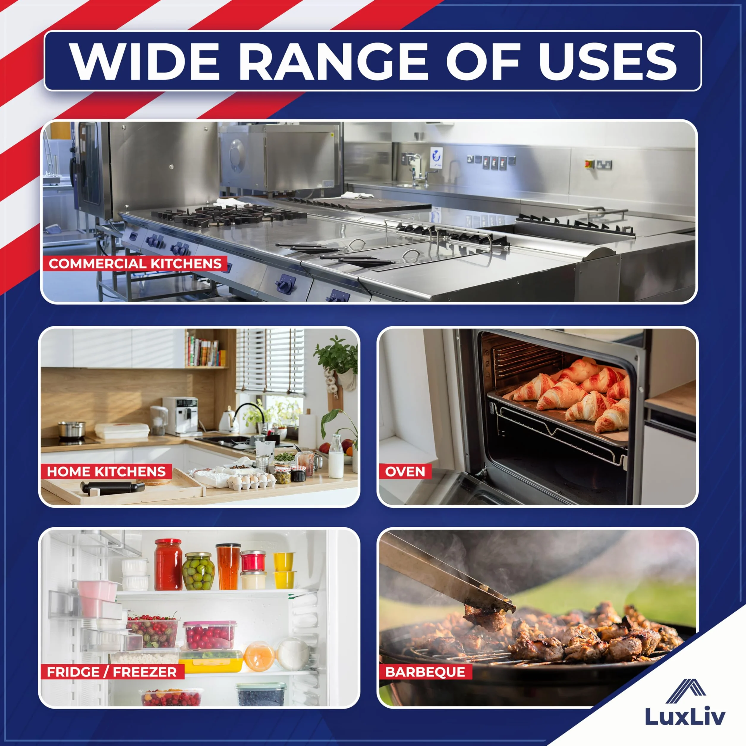 LuxLiv® Rullo di Carta Alluminio Pesante per BBQ 12 pollici x 150 piedi Grado Extra Spesso Resistente