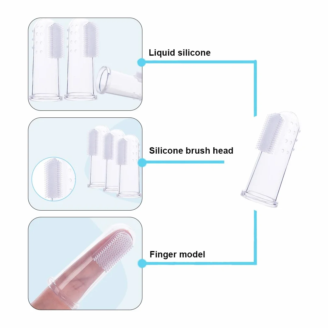 6 pz Multicolore Spazzolino Denti Bambino Silicone Con Scatola Spazzolino Dito Bambino Per
