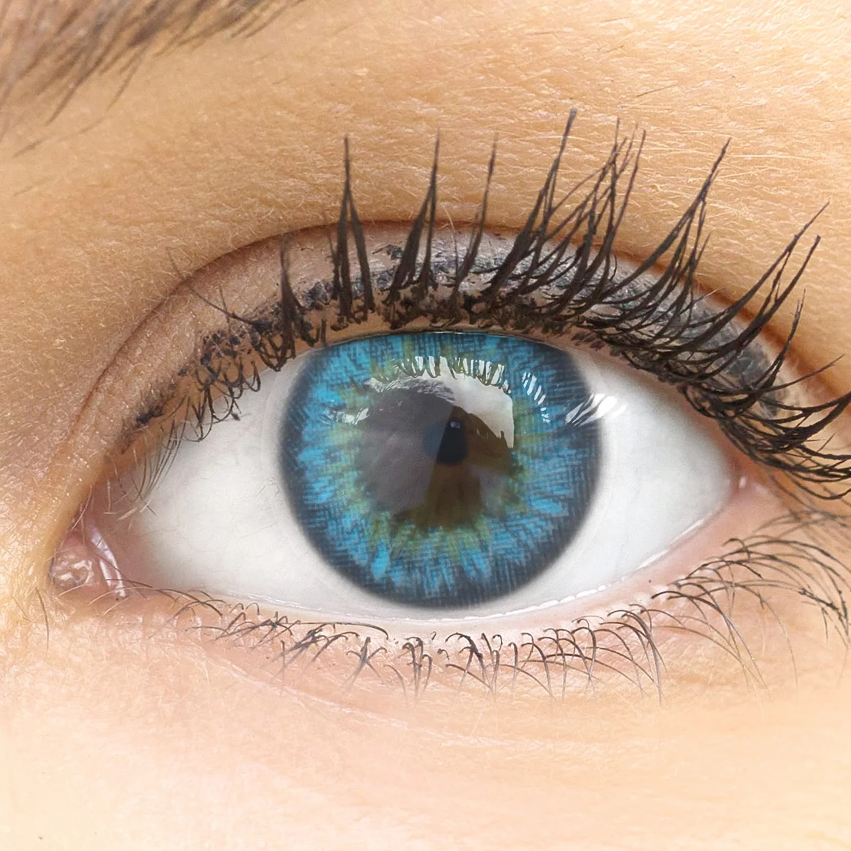 GLAMLENS Lenti a contatto colorate Fresh Blue - mensili - silicone idrogel - 2 pezzi - DIA 14.5 - senza correzione