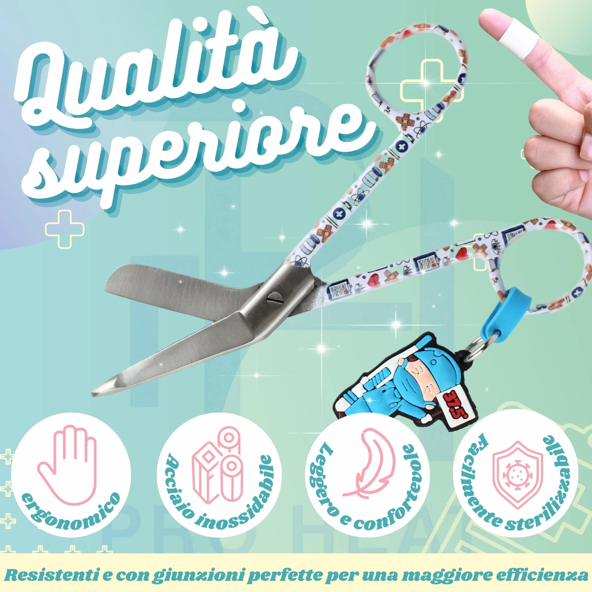 Forbici Infermiere Professionali Curve per Bendaggio - Ph Pro Heat