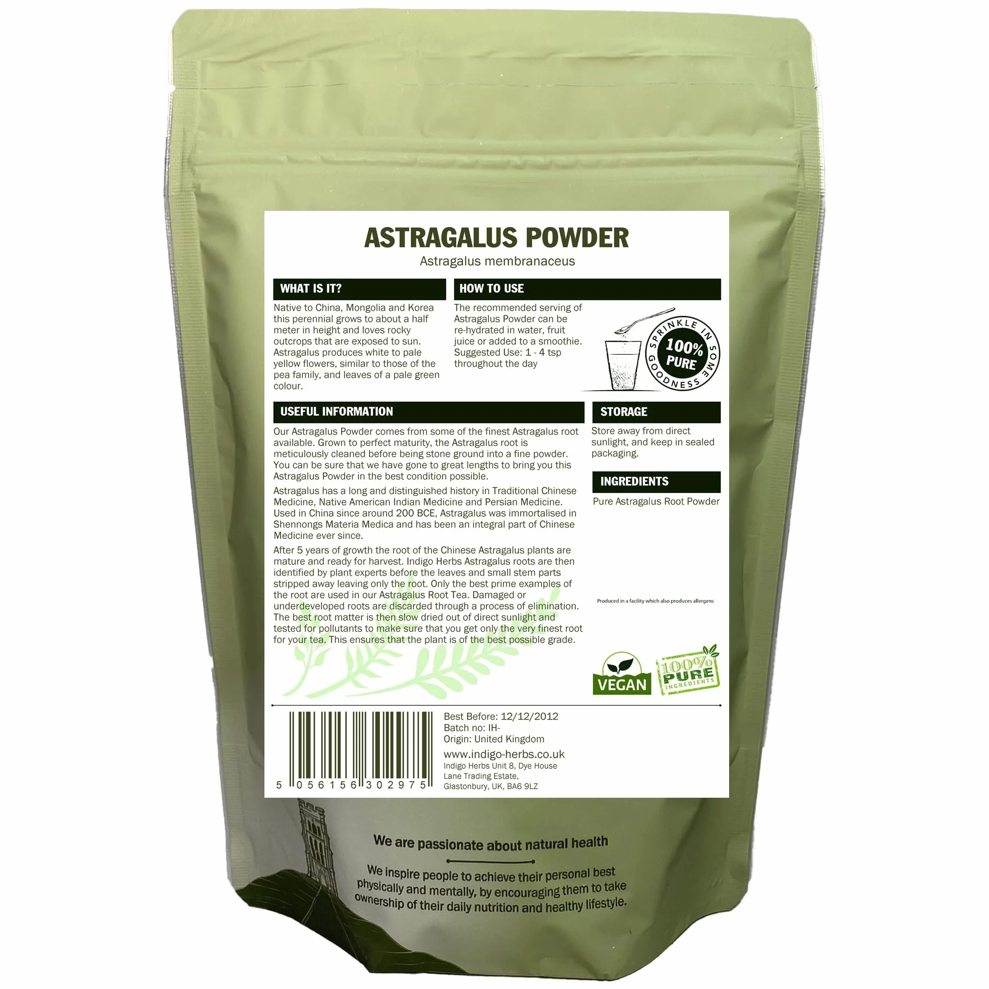 Indigo Herbs Polvere di Astragalo 100g