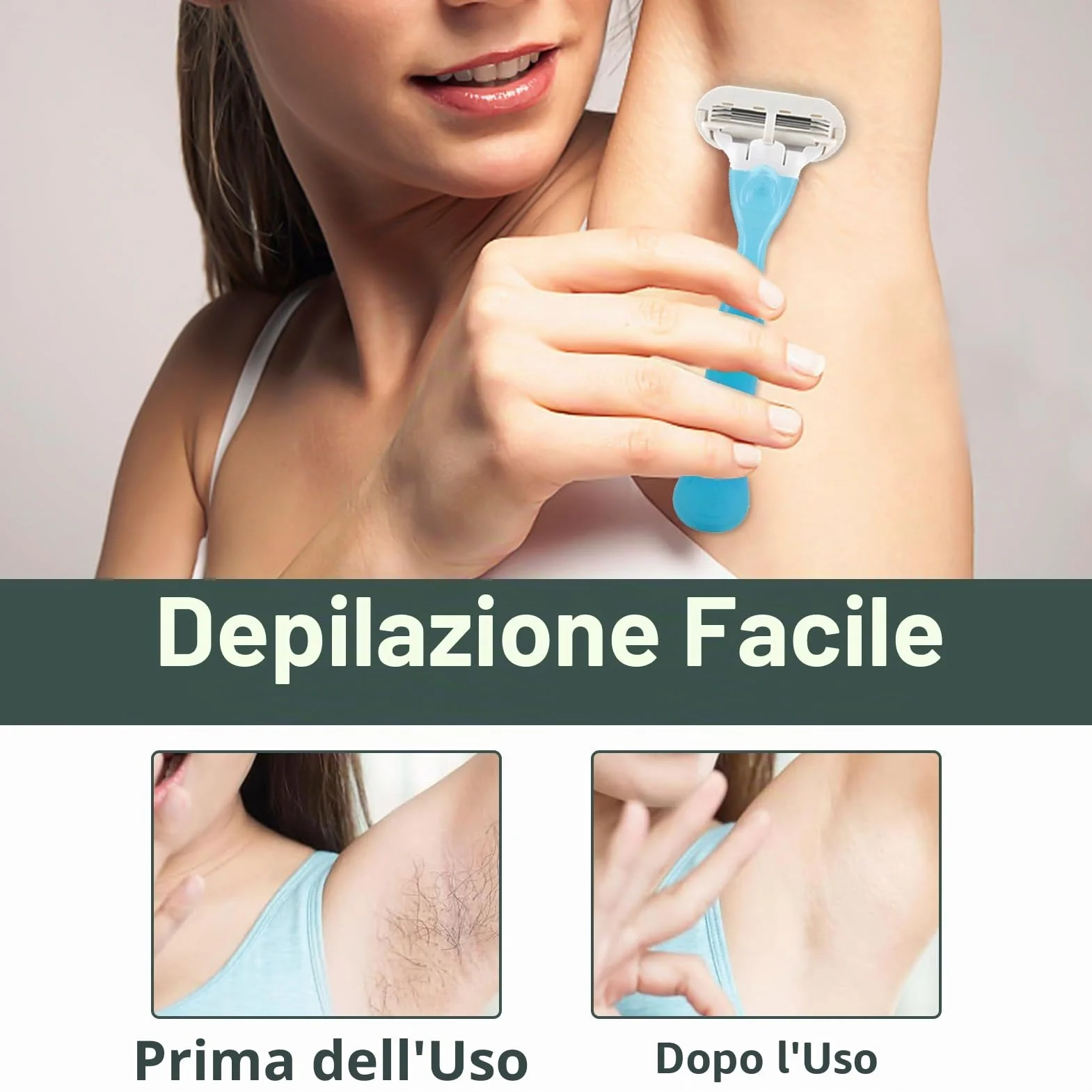 12 Lamette Ricambio Rasoio Donna, Lame Rasoio Venus Universali Testine a 3 Lame con Striscia Idratante, Lame Lavabili e Riutilizzabili, Facili da Sostituire, Ideali per Uso Quotidiano (Blu)