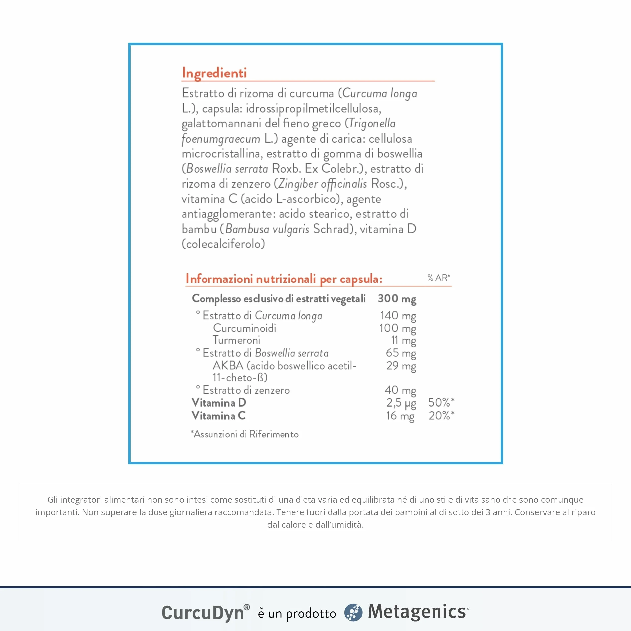 Metagenics CurcuDyn Forte 90 Gellule - Benessere Articolazioni Cartilagini Tendini