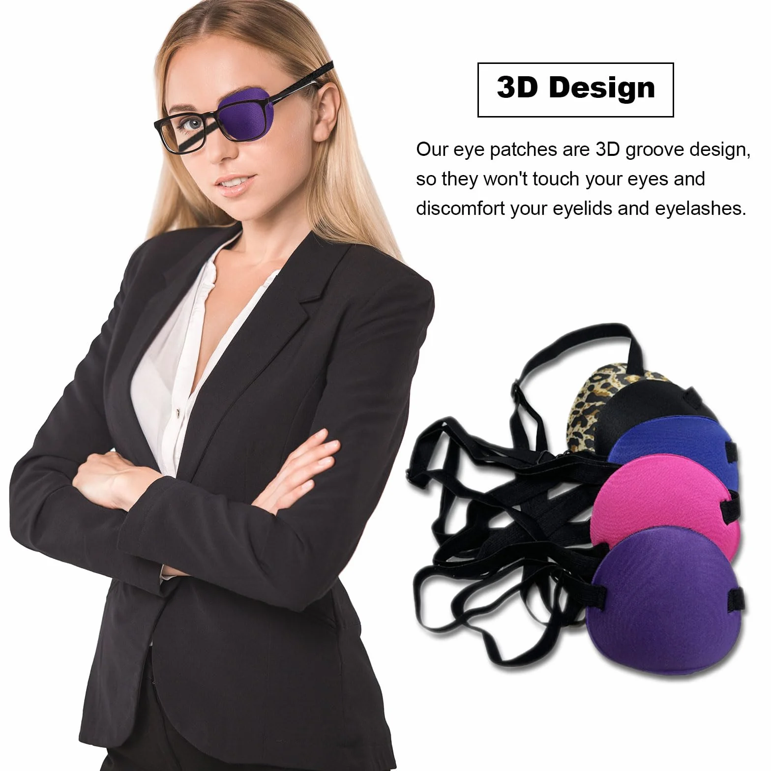 8pz Toppe Oculari, Benda Occhio Maschera per Occhio Singolo, Confortevoli Regolabile Strabismo Bende per Occhi Pigri per Adulti Bambini (8 colori)