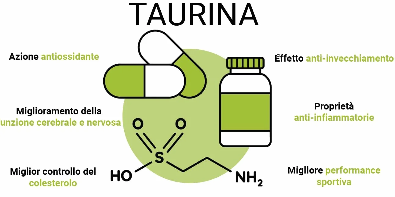 Taurina * 500 mg / 60 capsule * Adatto a vegani e vegetariani * Purezza garantita superiore al 99%