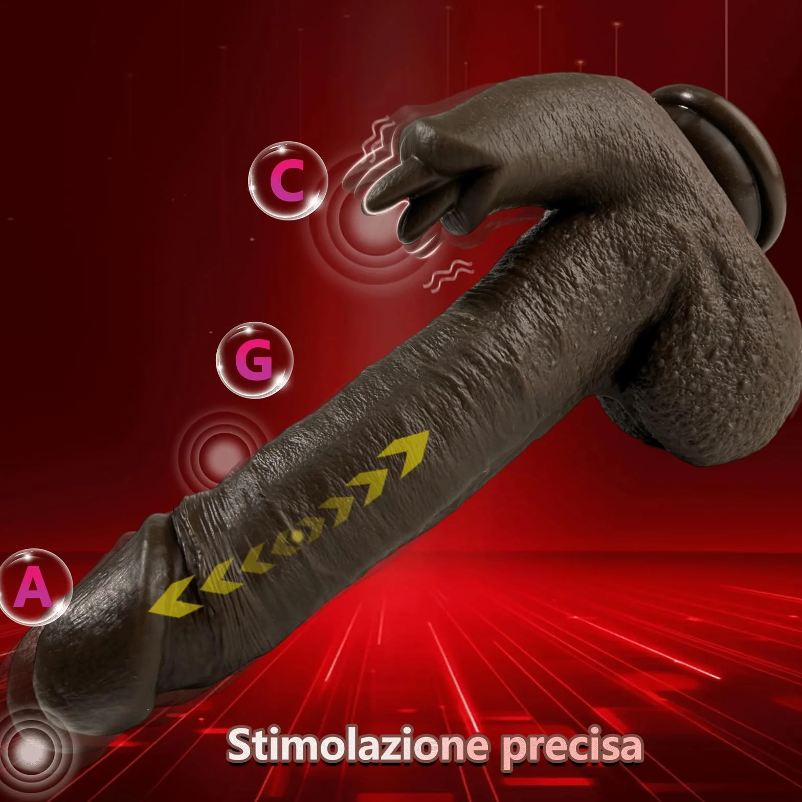 Dildo Anale Vibratoreper Stimolatore Clitoride Vibratore Anale Stimolatore Clitoride Femminile Sexytoysys Dildos Realistico Vibrante 9 Vibrazione 3 Spinta Riscaldamento, Nero