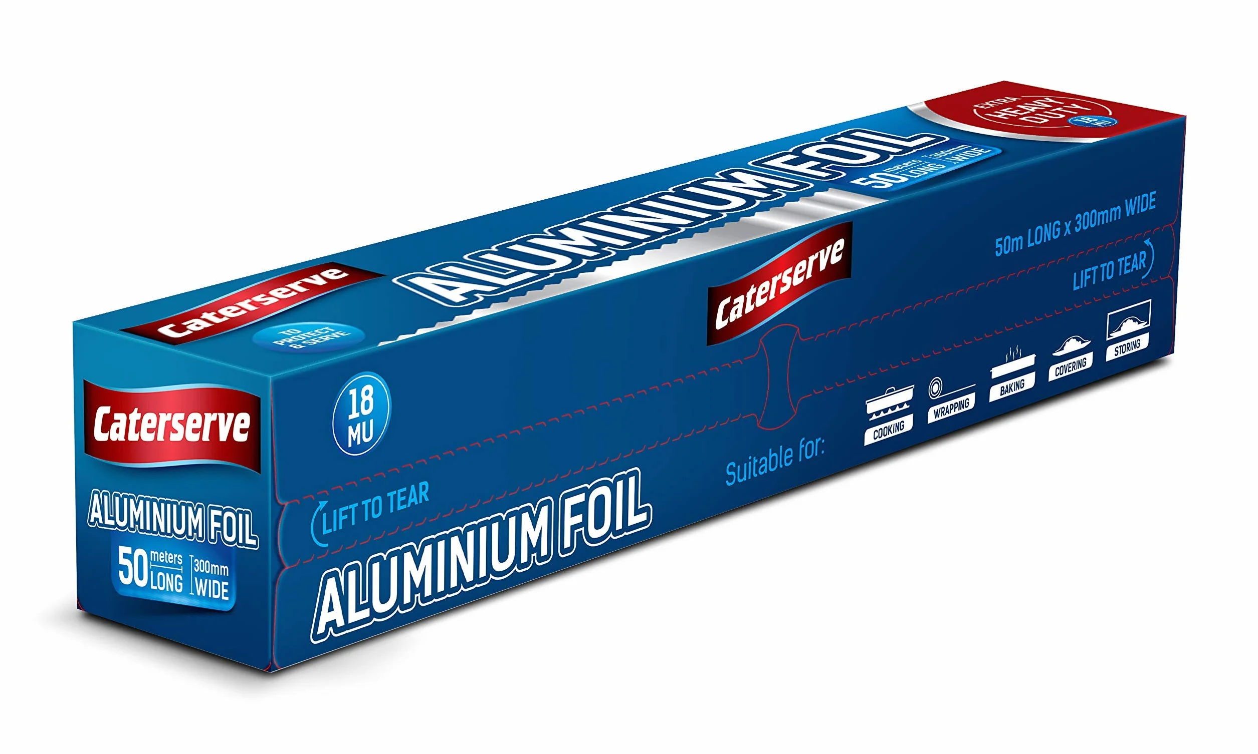 Caterserve Premium - Rotolo di alluminio per ristorazione, 18 micron, 30 cm x 50 m