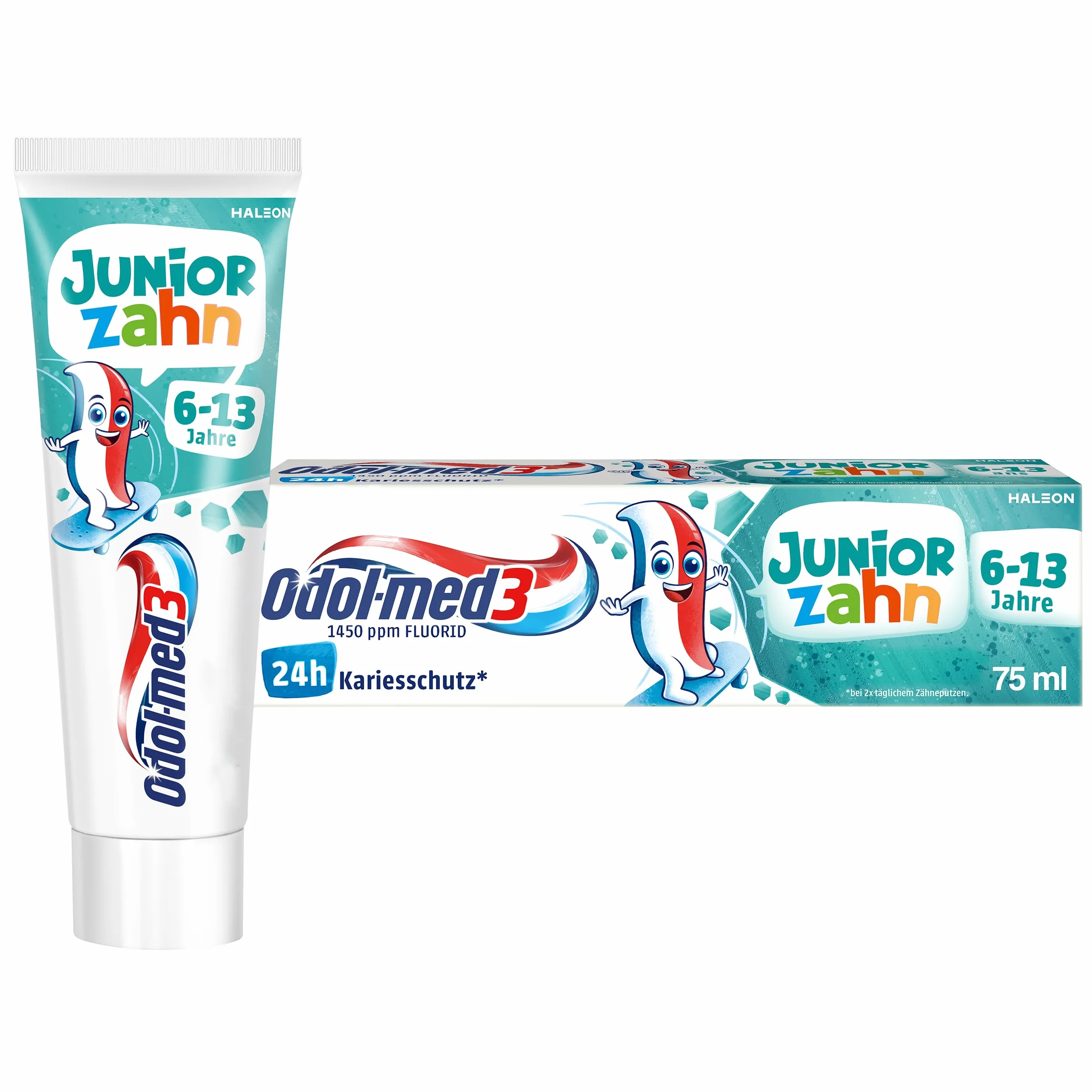 Odol-med3 dentifricio dentifricio per bambini dai 6 anni in su, per proteggere denti da latte e denti permanenti, 75 ml