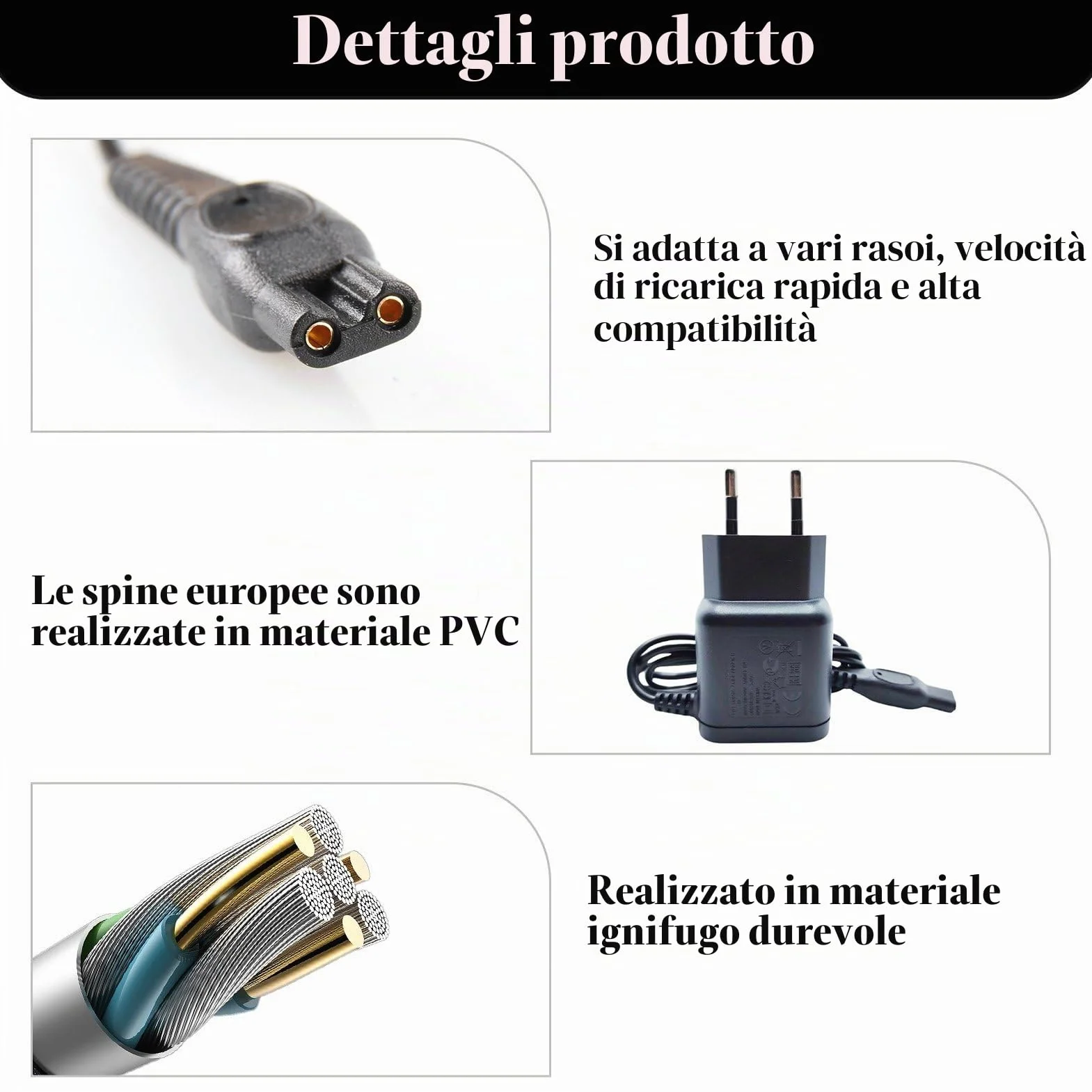 Caricabatteria compatibile Philips OneBlade 15V UE HQ8505 S5000 HQ6070 S9000