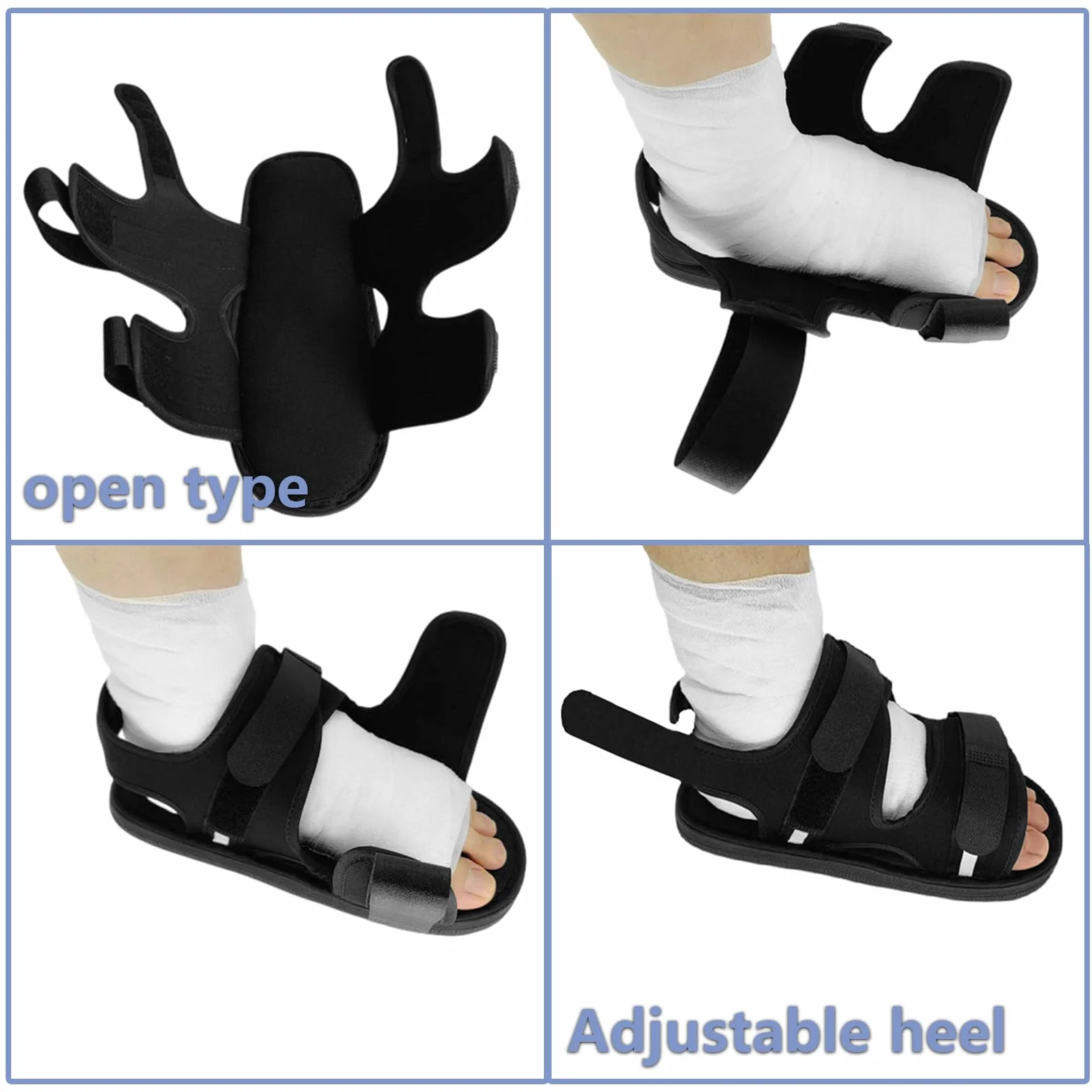 Scarpe in Gesso per Piedi, Scarpa Post Operatoria Regolabile Nero