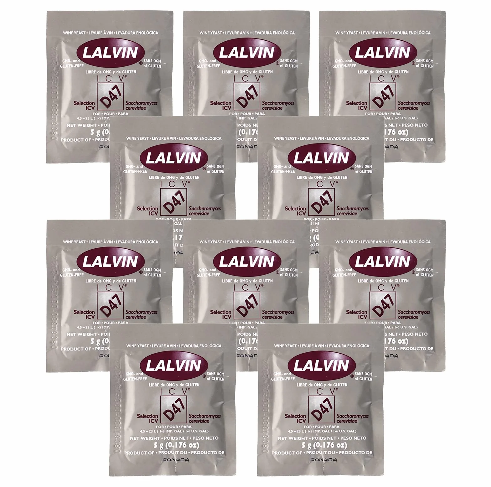 Lalvin ICV-D47 Wine Yeast 5g 10-Pack