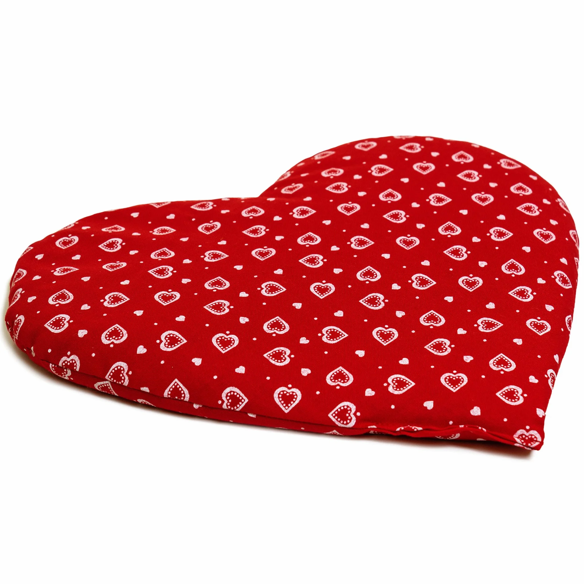 Cuscinetto a forma di cuore con semi di uva - 30 x 25 cm Cuore rosso - Cuscino riscaldabile