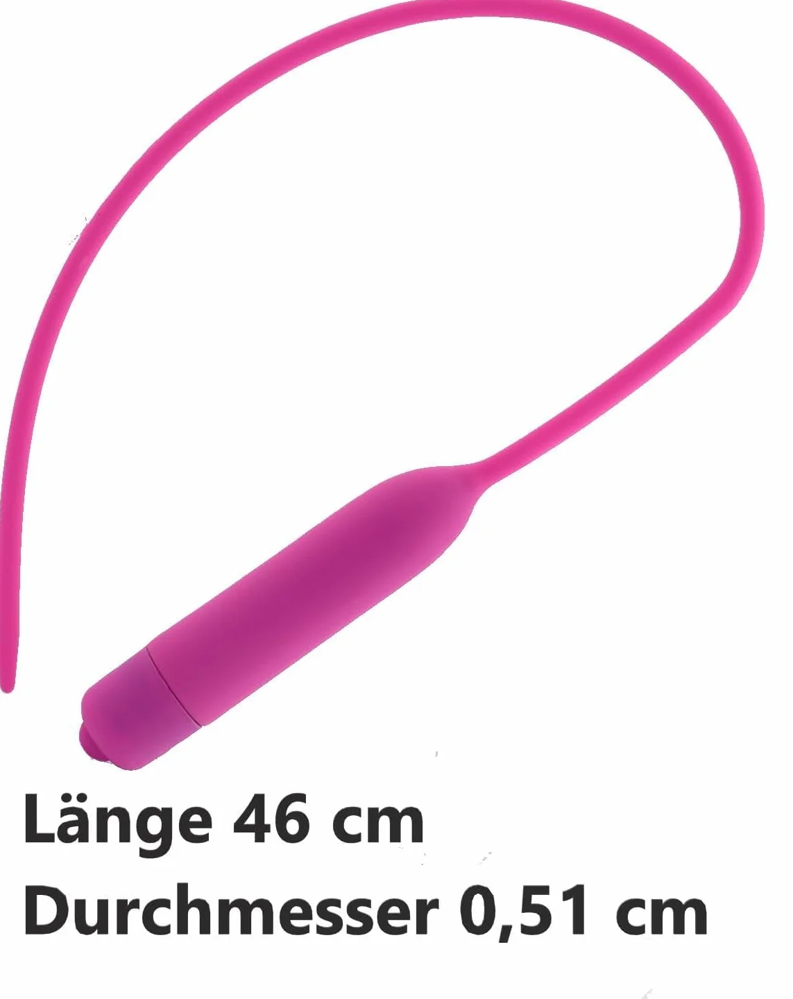 Sonda uretrale maschile in silicone 46cm ⌀0,51cm vibrante per giochi erotici