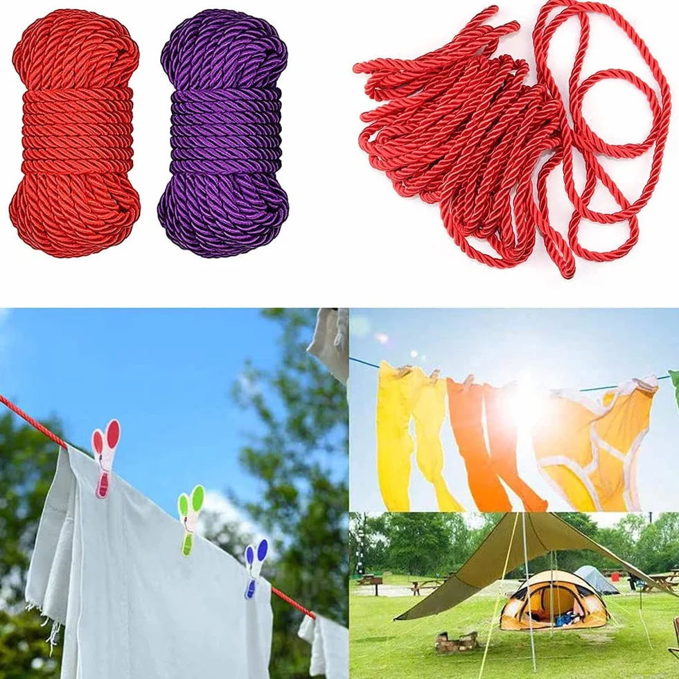 Corda in morbido cotone per rilegatura 5 m 8 mm 2 pezzi nero rosso maschera per occhi seta per sonno