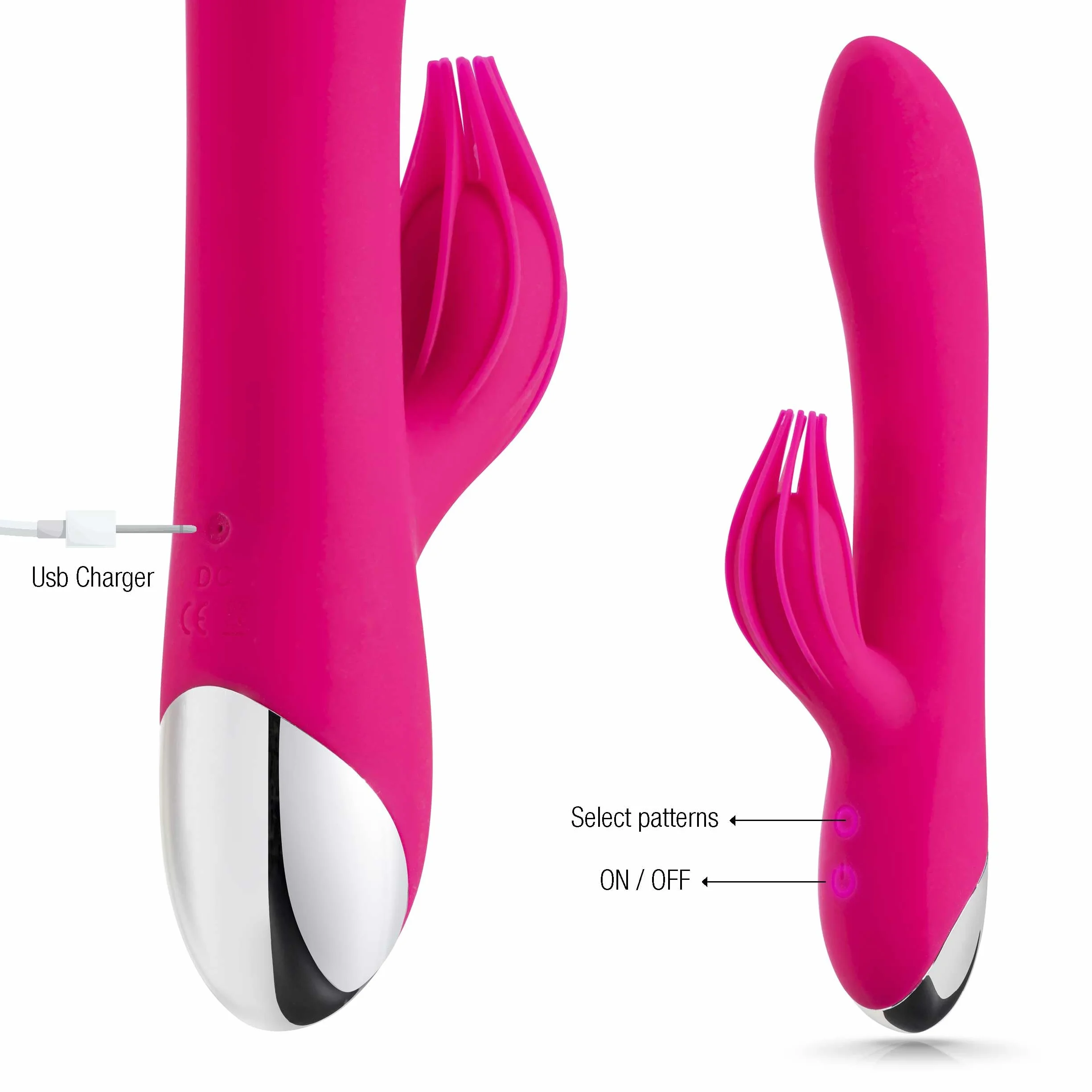 Vibratore Rabbit 10 Modalità: Doppia Stimolazione Clitoride e Punto G | Silicone inodore. 100% impermeabile. Ricarica USB. Motore silenzioso per uso discreto. Orgasmi e Squirting.
