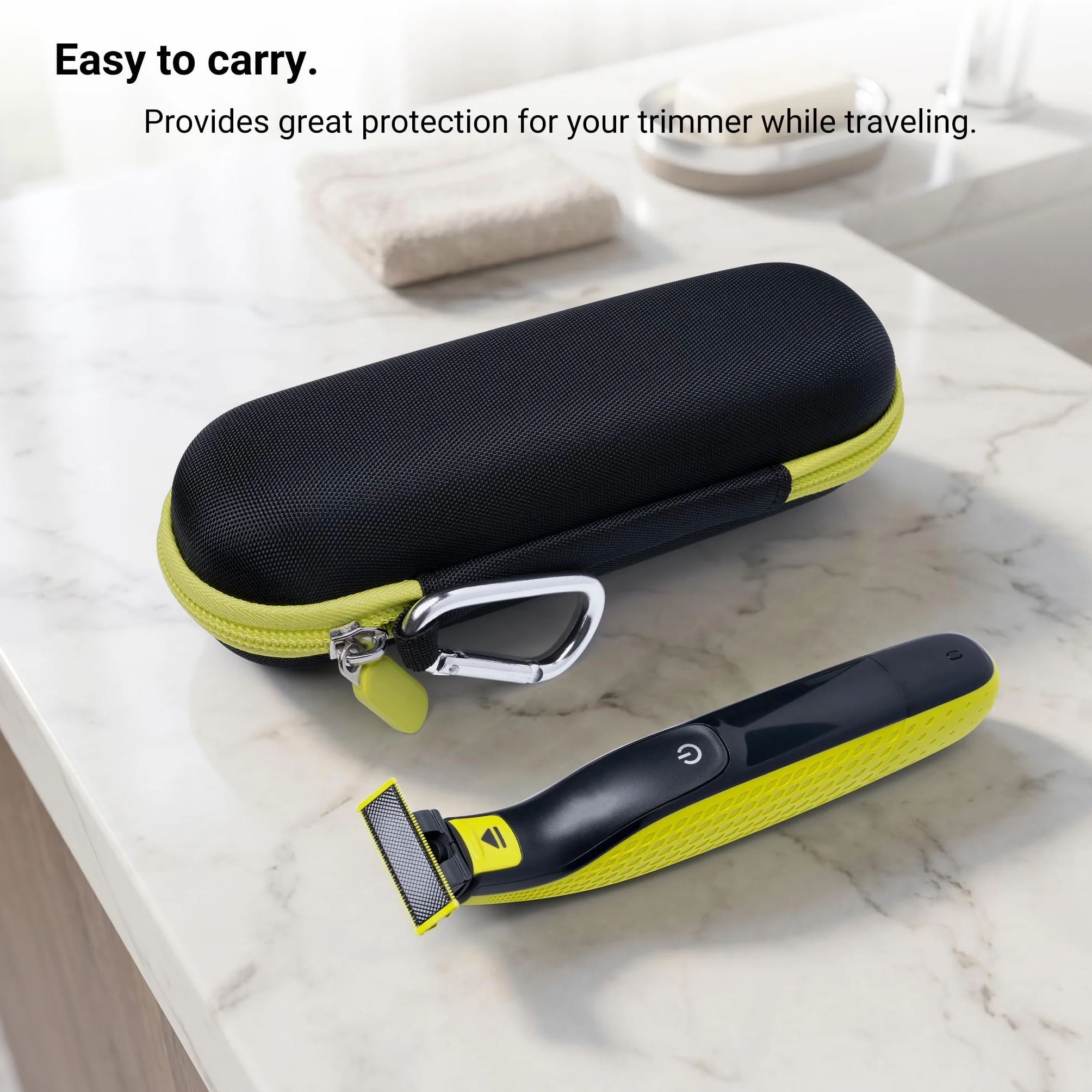 Custodia da viaggio per Philips OneBlade 360/Pro/Intimate Series, custodia rigida in EVA per rasoio elettrico, regolabarba e body groomer con organizer per accessori, nero e verde