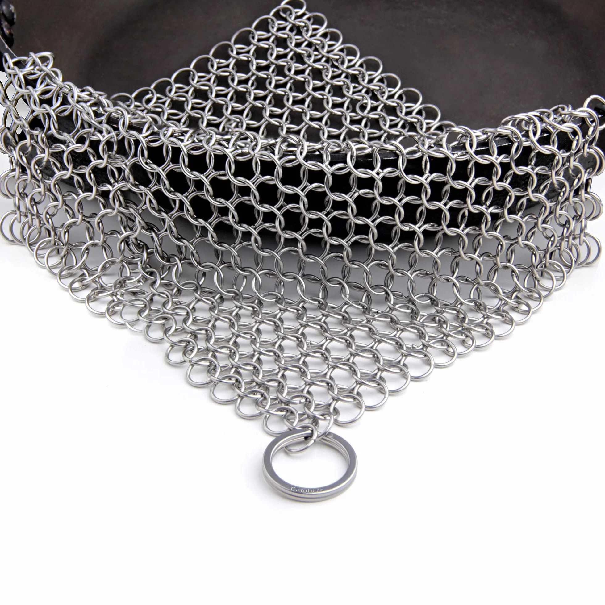 Candure Detergente per Ghisa Scrubber Acciaio Inox 7x7 Pollici per Griglie Padelle Forni Olandesi