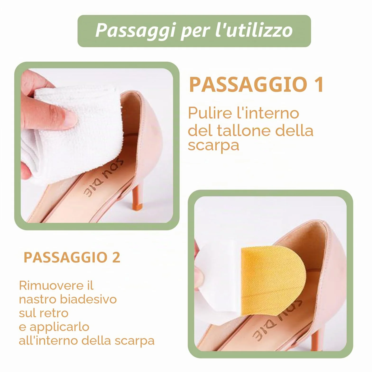 Set di 4 paia di cuscinetti per tallone, 3 mm e 6 mm autoadesivi, protezione per tallone per scarpe, inserti per scarpe troppo grandi, cuscinetti per tallone contro vesciche e sfregamento