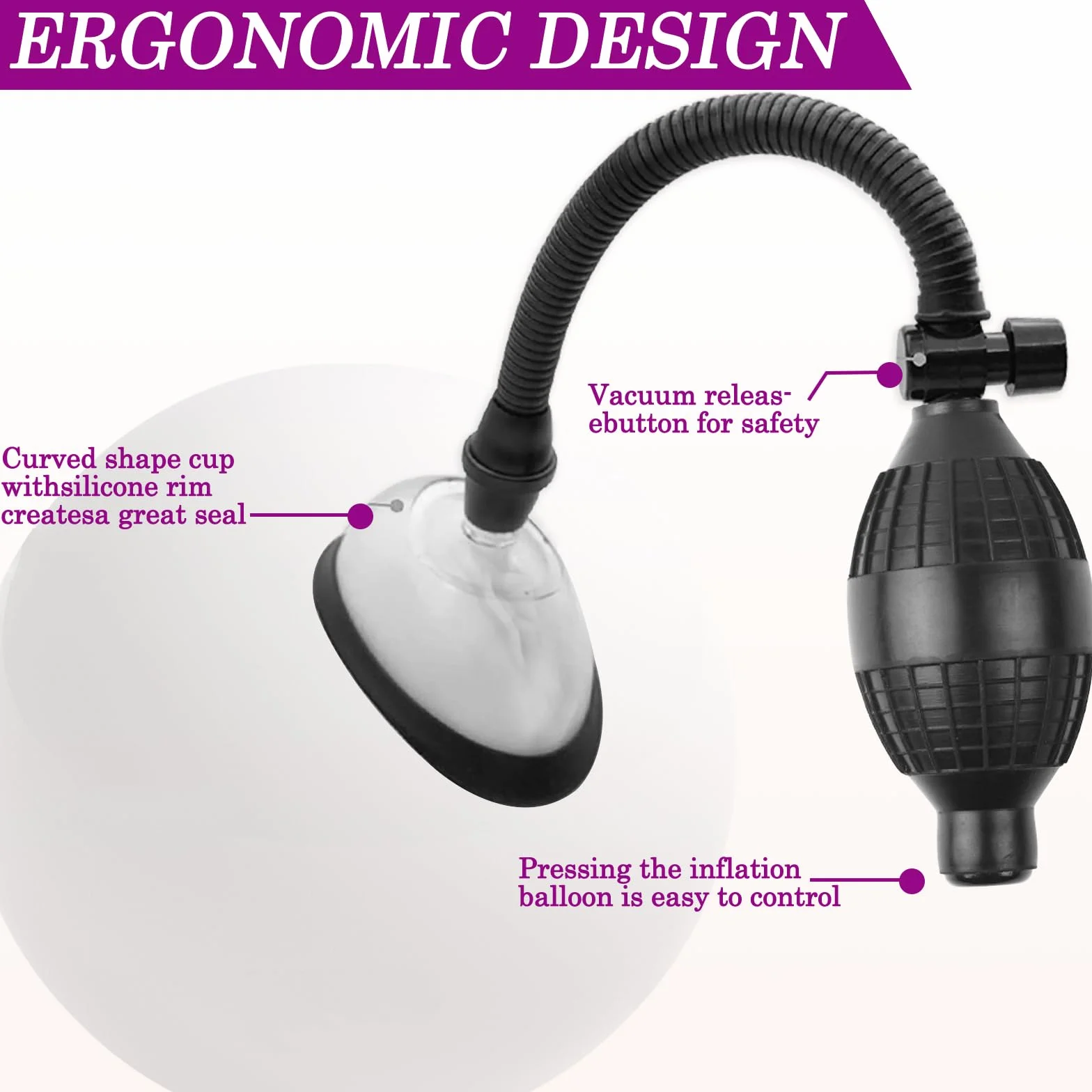 BDSMLOVE Pompa per Vagina Giocattolo Erotico per Donne, Pompa per Figa Clitoride Pompa per Vuoto Ventosa per Capezzoli con 5 Ventose Potenti, Set di Giocattoli Sessuali per Coppie