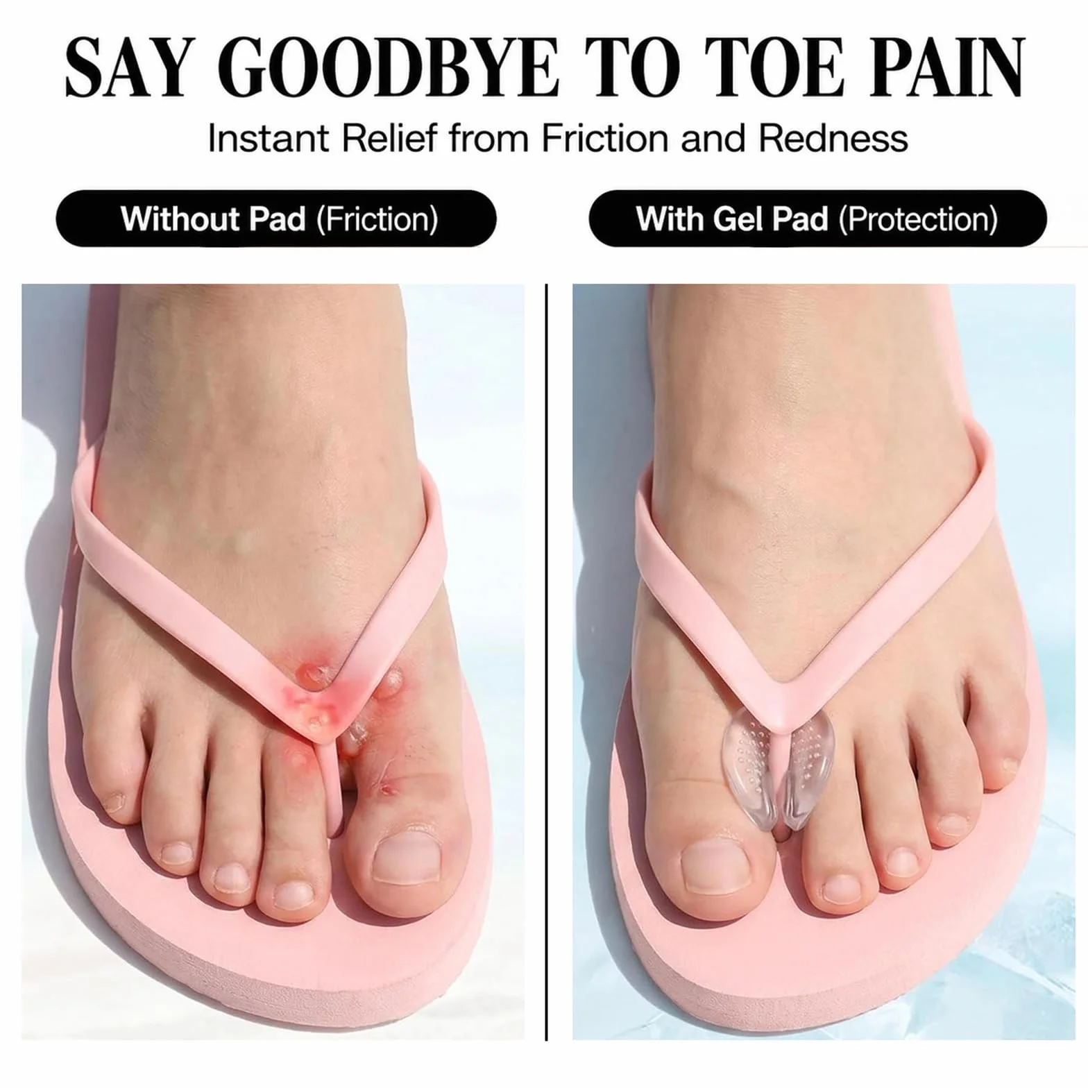 Separatori per Dita in Silicone Trasparenti, Protezioni per Dita dei Piedi per Sandali, Cuscinetti in Gel Antiscivolo