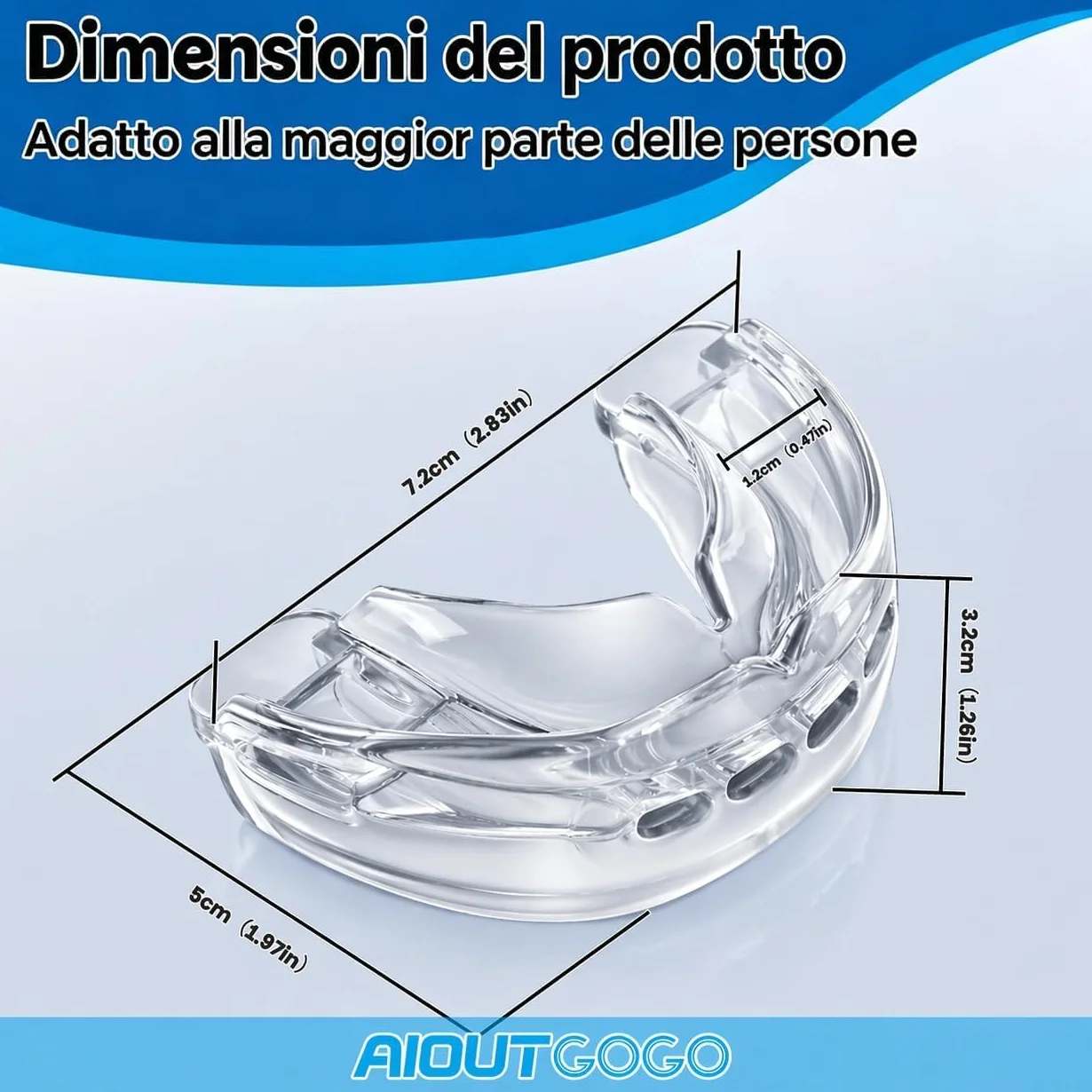 Dispositivo Anti Russamento Notturno Bite Riutilizzabile Pronto all’Uso Antirussamento Design Leggero Confortevole
