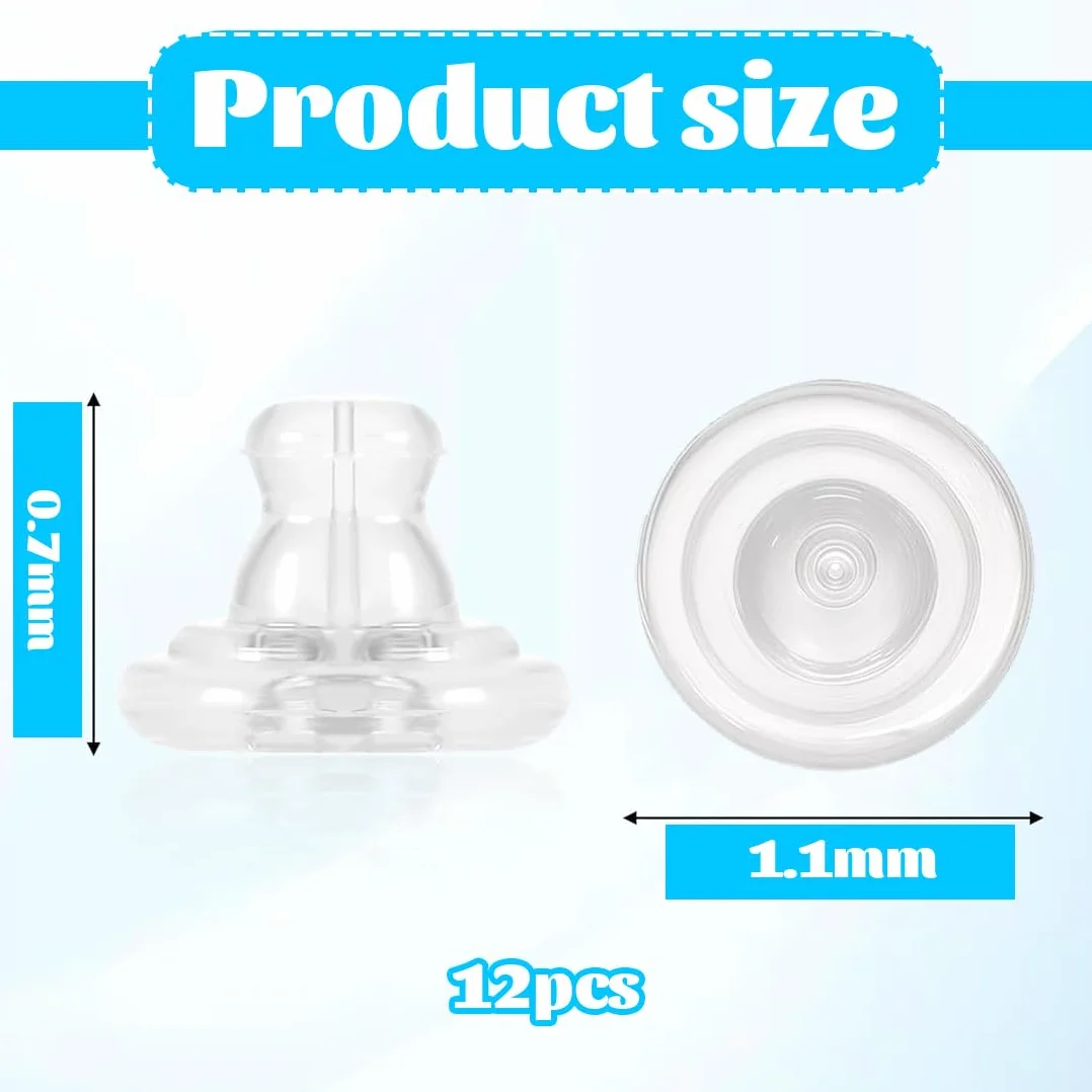 12 Pezzi Di Ricambio In Silicone Ipoallergenico Per Orecchini Pendenti In Silicone