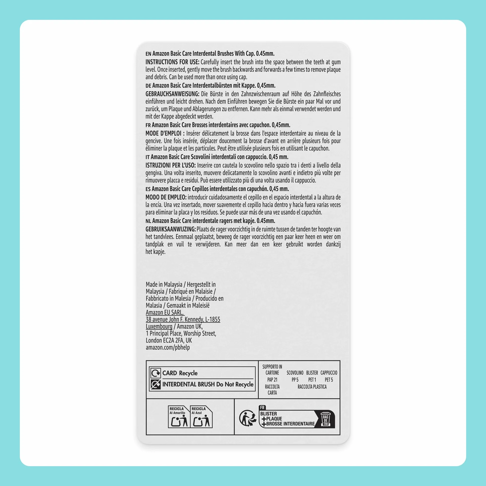 Scovolini interdentali 0,45 mm 24 pezzi Arancione by Amazon