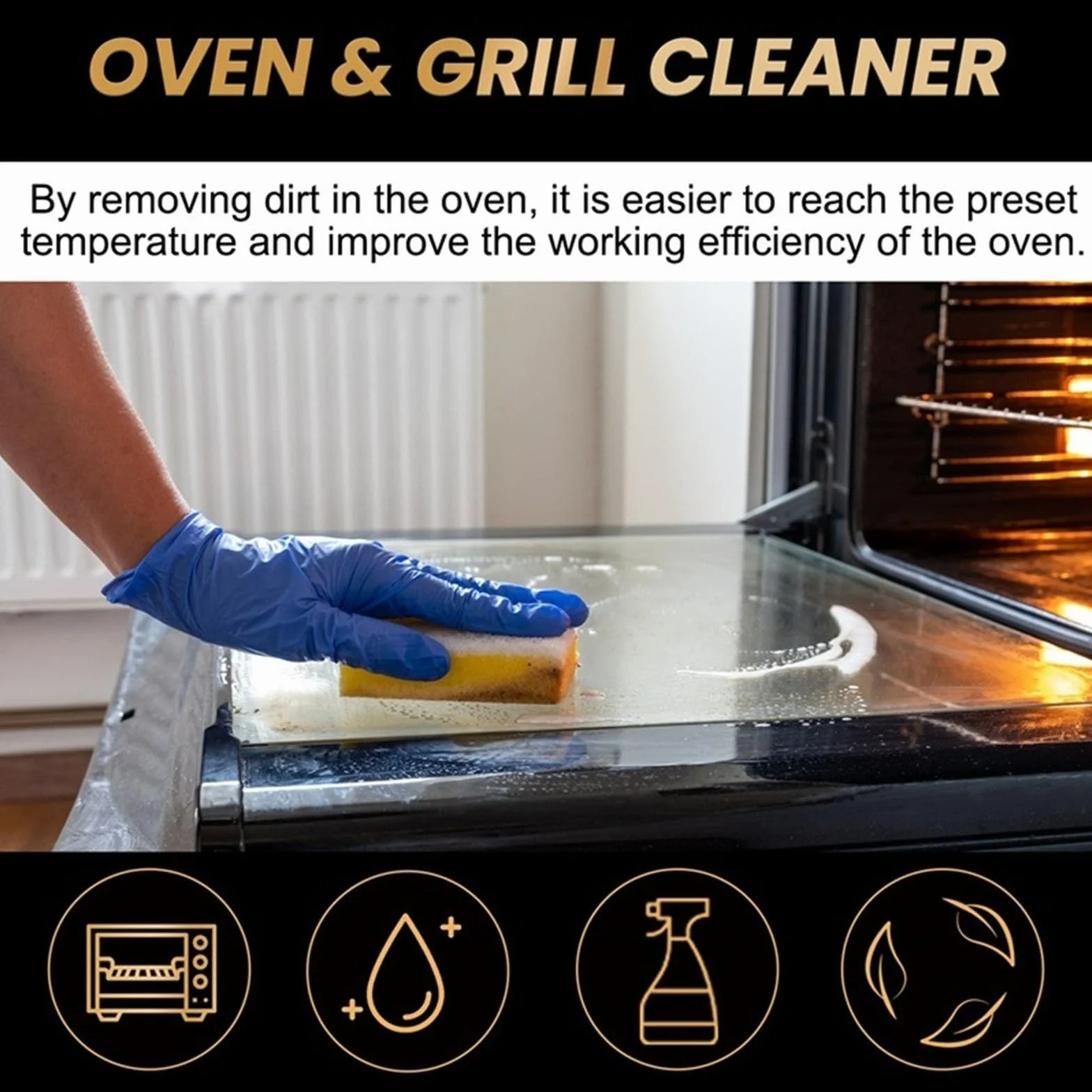 Detergente per forno e grill extra forte spray 1 pezzo acciaio inossidabile