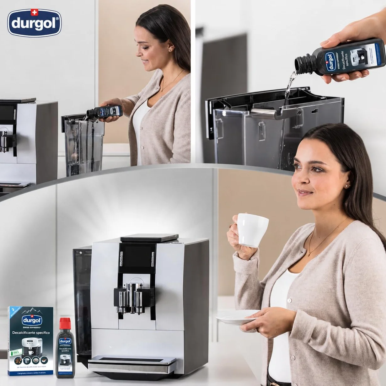 durgol swiss espresso - Decalcificante Professionale - Per tutte le marche di caffettiere - Pulizia facile: senza attesa e senza residui! - 2 flaconi da 125 ml