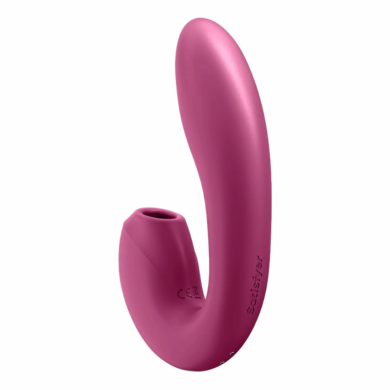 Satisfyer, vibratore a onde di pressione, Rabbit, Sunray Connect App', 15 cm, con app,impermeabile, ricaricabile, silicone delicato sulla pelle, colore:bacca