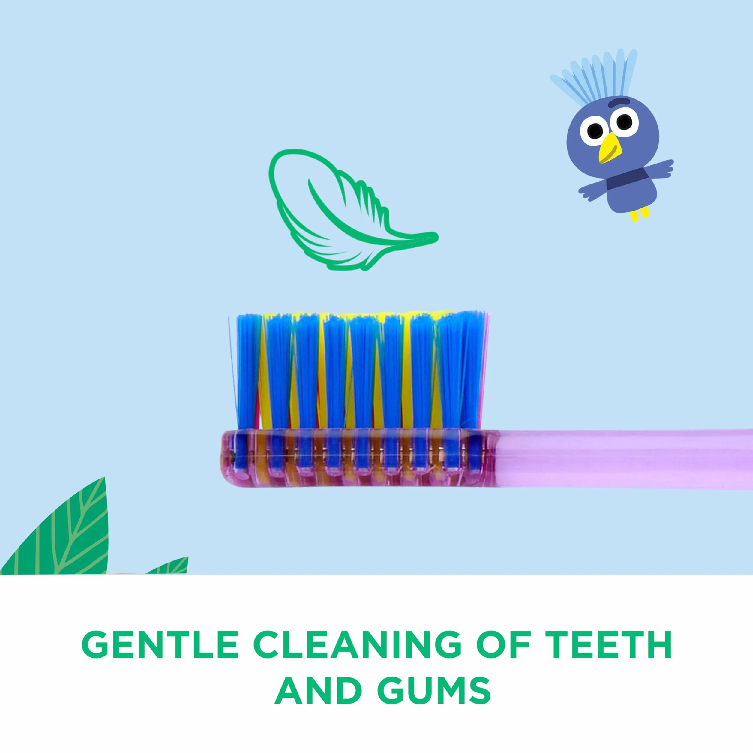 GUM Spazzolino da denti luminoso, timer lampeggiante, aiuta i bambini a spazzolare al momento giusto, setole morbide, ventosa, 1 pezzo, 4 x 1 pezzo (con 1 campione bonus)