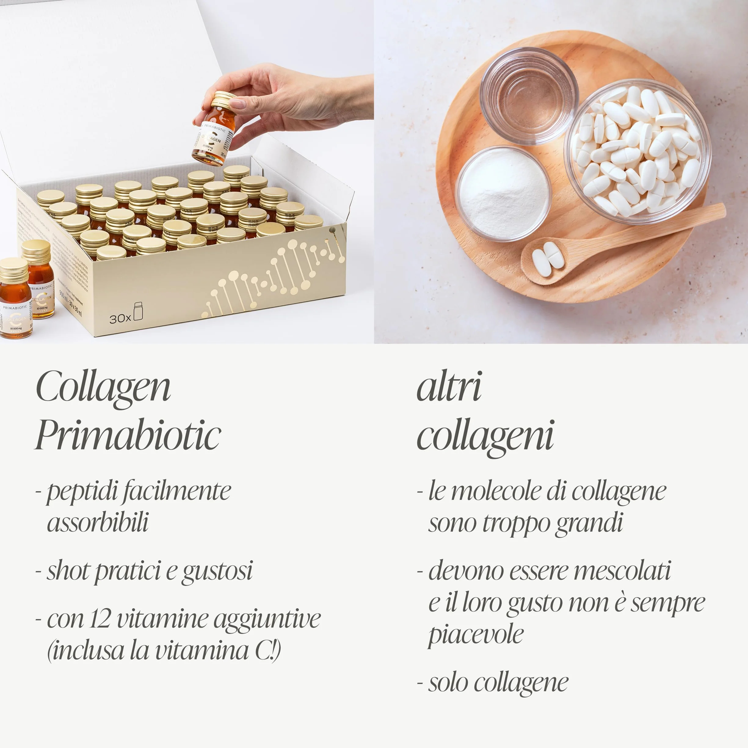 Primabiotic Collagene da Bere 10000 mg 30 Flaconcini 30 ml Integratore Liquido Pelle Capelli Articolazioni